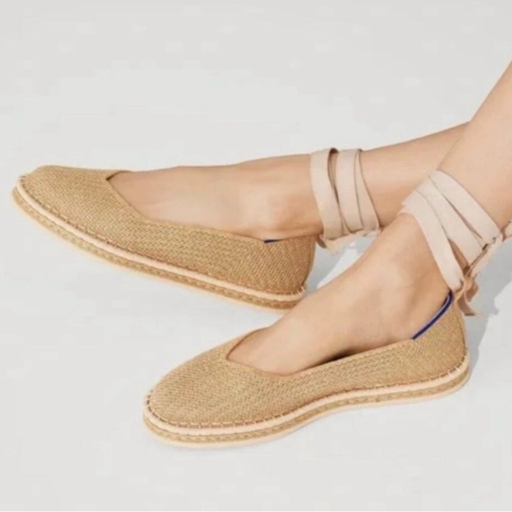 NWOB ROTHY’S Espadrille Gold Stripe